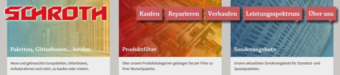 2015 - Relaunch Schroth Paletten Homepage 2015 - Relaunch Schroth Paletten Homepage